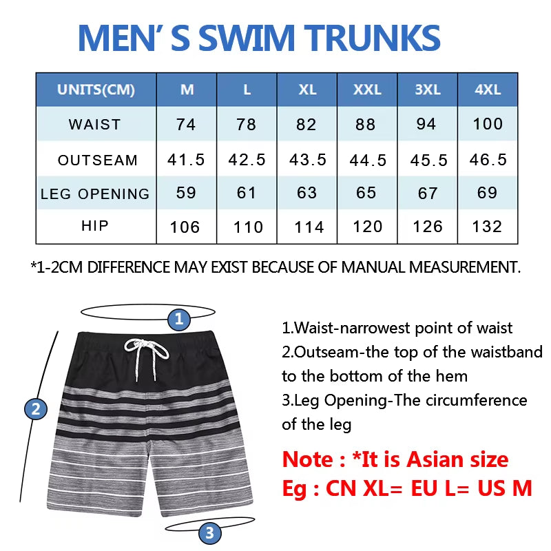 Quick Dry Summer Mens Siwmwear Beach Board Shorts Briefs for Man Swim Trunks Male Sportswear Beachwear Fitness plus Size